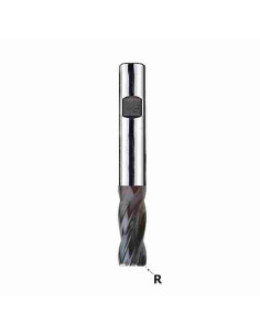 4mm (R0.3)  x 8 x 6w x 54, Z-4, kietmetalinė freza plienui, V7-Steel 