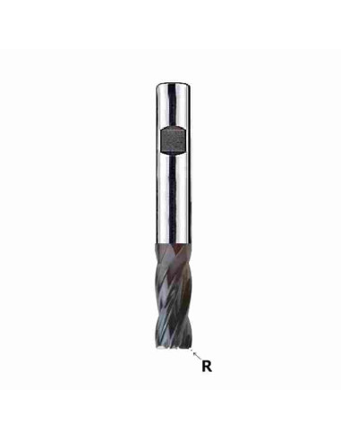 4mm (R0.3)  x 8 x 6w x 54, Z-4, kietmetalinė freza plienui, V7-Steel TiAlN, YG1, EMD45040
