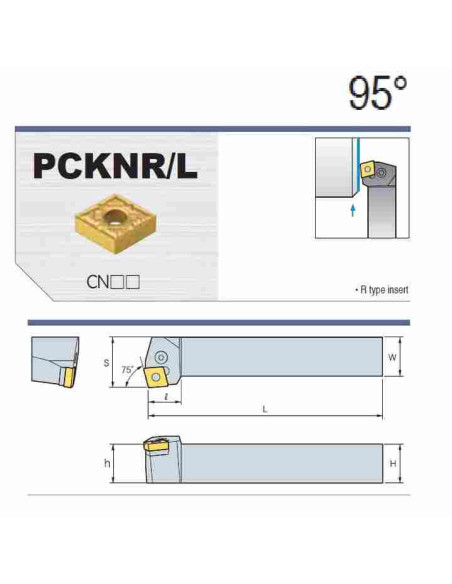 išorinio tekinimo laikiklis, PCKNR3225-P12, Korloy
