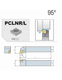išorinio tekinimo laikiklis, PCLNL3232-P16, Korloy