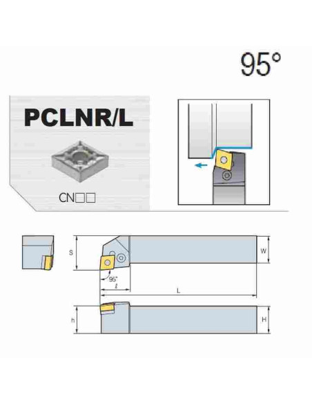 išorinio tekinimo laikiklis, PCLNL3232-P16, Korloy
