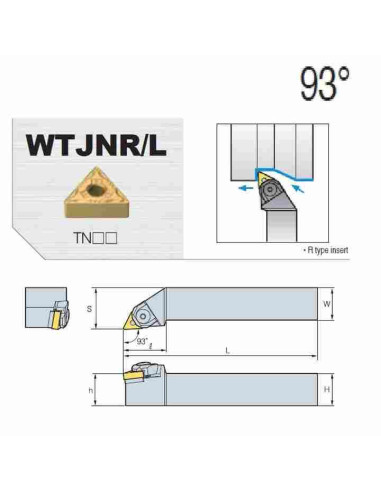 išorinio tekinimo laikiklis, WTJNL3232-P16, Korloy