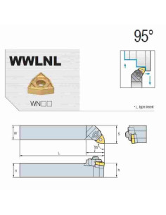 išorinio tekinimo laikiklis, WWLNR3232-P08, Korloy