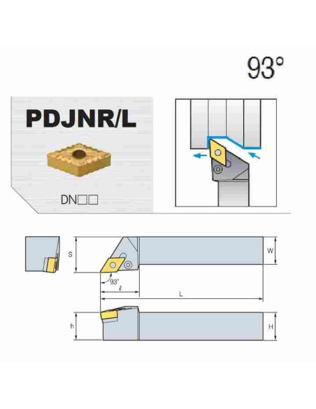 išorinio tekinimo laikiklis, PDJNR2525-M11N, Korloy