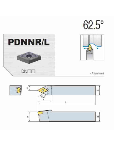 išorinio tekinimo laikiklis, PDNNR2020-K15, Korloy