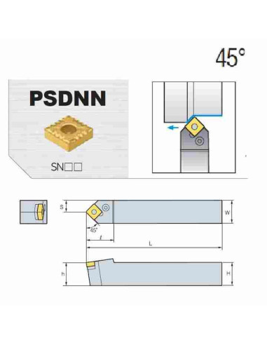 išorinio tekinimo laikiklis, PSDNN3232-P12, Korloy