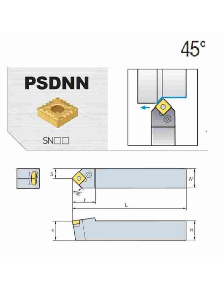 išorinio tekinimo laikiklis, PSDNN3232-P15, Korloy