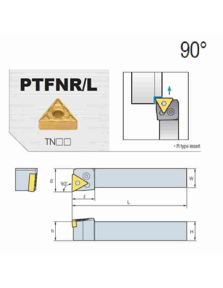 išorinio tekinimo laikiklis, PTFNL2525-M16, Korloy