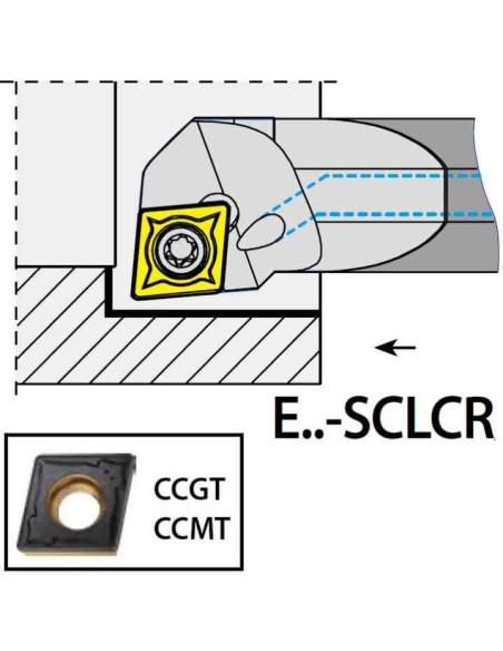 E12Q-SCLCR06, 16x12x180xRH/CC0602,  ISO Turn Holder Internal, YG-1