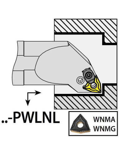 S20R-PWLNL06, 25x20x200xLH/WN0604,  ISO Turn Holder Internal, YG-1