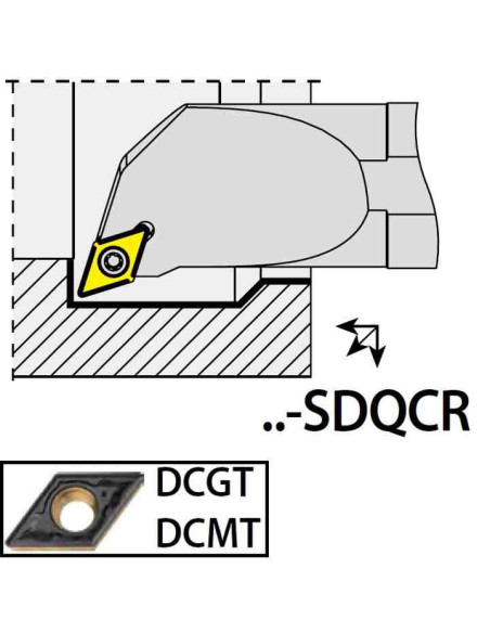 S12K-SDQCR07, 16x12x125xRH/DC0702,  ISO Turn Holder Internal, YG-1