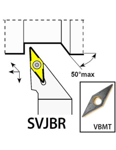 SVJBR2525M16, 25x25x150xRH/VB1604,  ISO Tekinimo laikiklis, YG-1