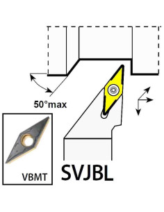 SVJBL2525M16, 25x25x150xLH/VB1604,  ISO Tekinimo laikiklis, YG-1