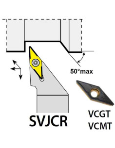 SVJCR3232P16, 32x32x170xRH/VC1604,  ISO Tekinimo laikiklis, YG-1