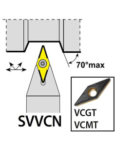 SVVCN2525M16, 25x25x150xNH/VC1604,  ISO Tekinimo laikiklis, YG-1