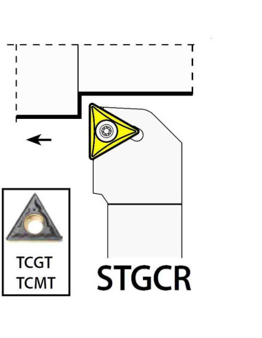 STGCR2020K16, 20x20x125xRH/TC16T3,  ISO Tekinimo laikiklis, YG-1