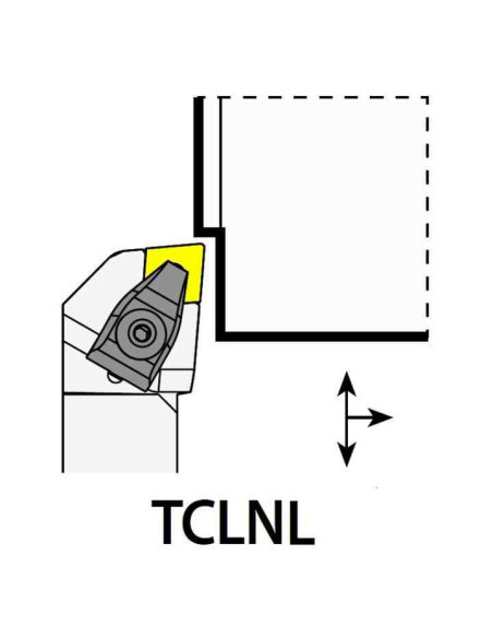 TCLNL2020K12, 20x20x125xLH/CN1204,  ISO Tekinimo laikiklis, YG-1