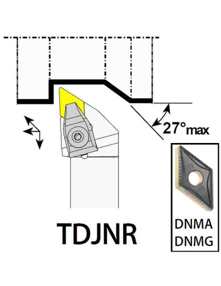 TDJNR2020K15, 20x20x125xRH/DN1506,  ISO Tekinimo laikiklis, YG-1