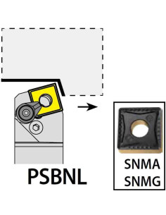 PSBNL2020K12, 20x20x125xLH/SN1204,  ISO Tekinimo laikiklis, YG-1