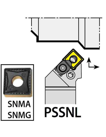 PSSNL2525M12C, 25x25x150xLH/SN1204,  ISO Tekinimo laikiklis, YG-1