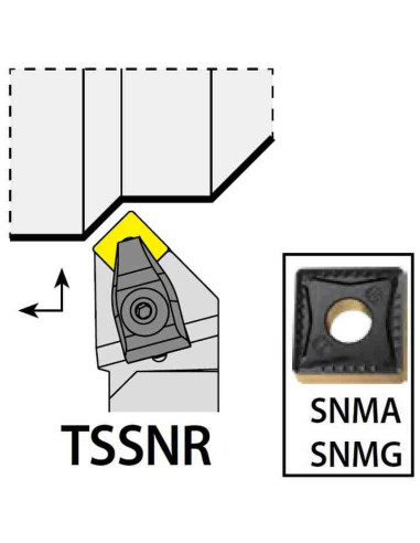 TSSNR2525M12, 25x25x150xRH/SN1204,  ISO Tekinimo laikiklis, YG-1