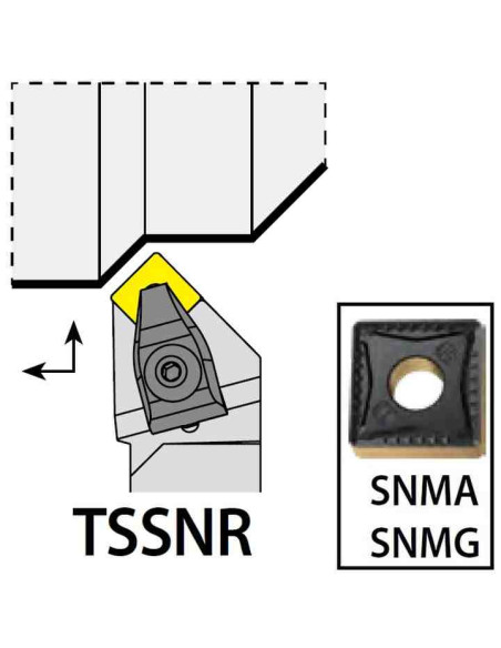 TSSNR2525M12, 25x25x150xRH/SN1204,  ISO Tekinimo laikiklis, YG-1
