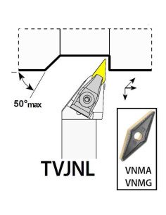 TVJNL2525M16, 25x25x150xLH/VN1604,  ISO Tekinimo laikiklis, YG-1