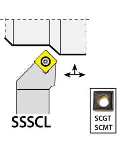 SSSCL1212F09, 12x12x80xLH/SC09T3,  ISO Tekinimo laikiklis, YG-1