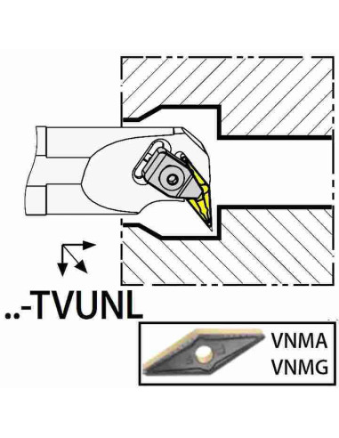 S25S-TVUNL16, 36x25x250xLH/VN1604,  ISO Turn Holder Internal, YG-1