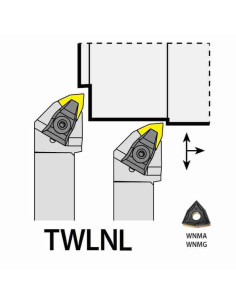 TWLNL4040S08, 40x40x250xLH/WN0804,  ISO Tekinimo laikiklis, YG-1