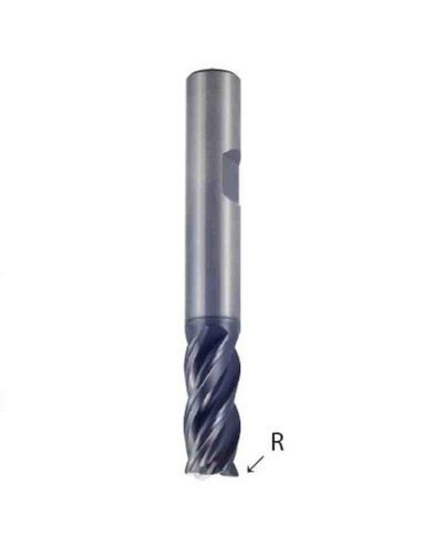 4mm (R0,3) x8x6wx54, Z4, kietmetalinė freza Nerūdijančiam, V7 TiAlN, YG1, GMF55040