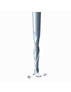 R2, 4mm, 16x6x80, Z-2, Konusinė, VHM freza, medienai