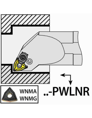 A50U-PWLNR08C, 63x50x350xRH/WN0804,  ISO Turn Holder Internal, YG-1