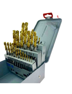 Grąžtų rinkinys, HSSE TiN, 1- 10,5mm, 0,5mm, Viso- 24pcs., YG1