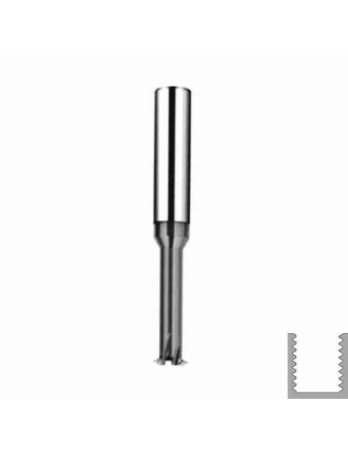 M3x0.5, Sriegio freza 60º, kietmetalinė su danga, Z4, CARBIDEN