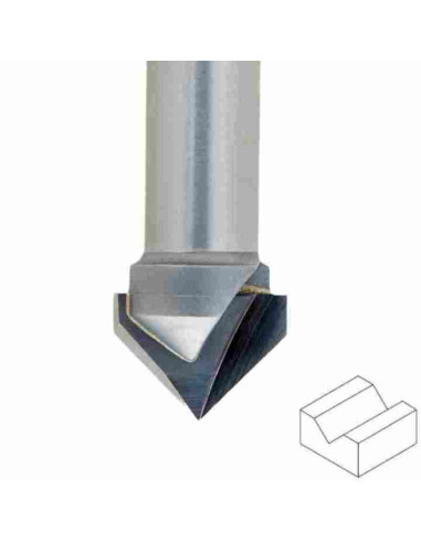 25,40mm V-forma, 90 laipsnių Freza medienai D-d-12,7, ONSRUD