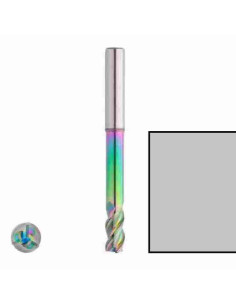 2mm, 6/12x4x50, Z3 Freza kietmetalinė aliuminiui su DLC, Carbiden