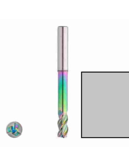 3mm, 9/12x4x50, Z3 Freza kietmetalinė aliuminiui su DLC, Carbiden