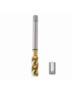 M2.6x0.45, Sriegiklis, aklai kiaurymei, HSSE, YG-1, COMBO, su TiN danga