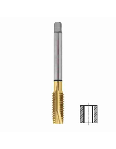 M30x3.5, Sriegiklis, kiaurai kiaurymei, HSSE, YG-1, COMBO, su TiN danga