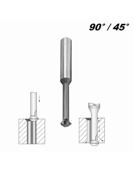 5mm, 20x6x50, viršutinių ir apatinių briaunų freza, 90°/45° Z4, CARBIDEN