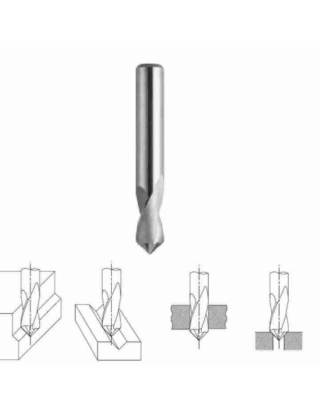 V Type 90°, Z2, 5mm, Gręžimo ir frezavimo įrankis, CARBIDEN