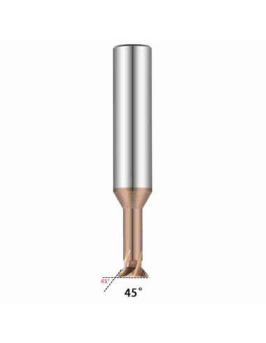 4/45°x9x4x50, Z4, Briaunų freza apatinė vienpusė kietm., TISIN