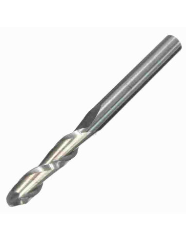 2mm R1 8x3.175x40, Z-2, DJTOL, Kietmetalio radiusinė freza medienai