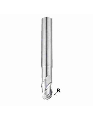 6(3,00)x6x9(12)x75mm, kietmetalio freza, radiusinė, Aliuminiui, E5908060