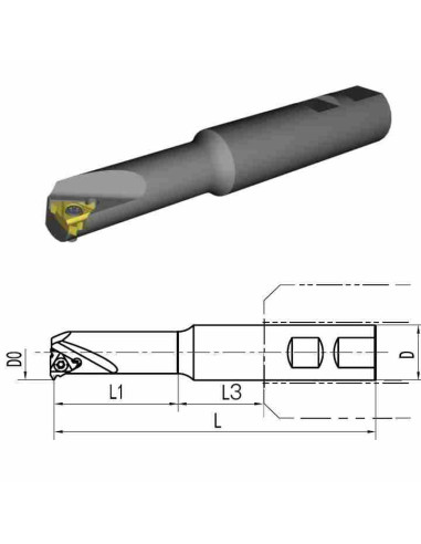 SMT25-25M16 Sriegio ir griovelių frezavimo laikiklis, CARBIDEN