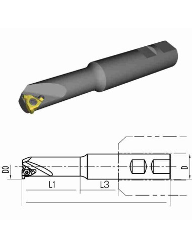 SMT35-32S22 Sriegio ir griovelių frezavimo laikiklis, CARBIDEN